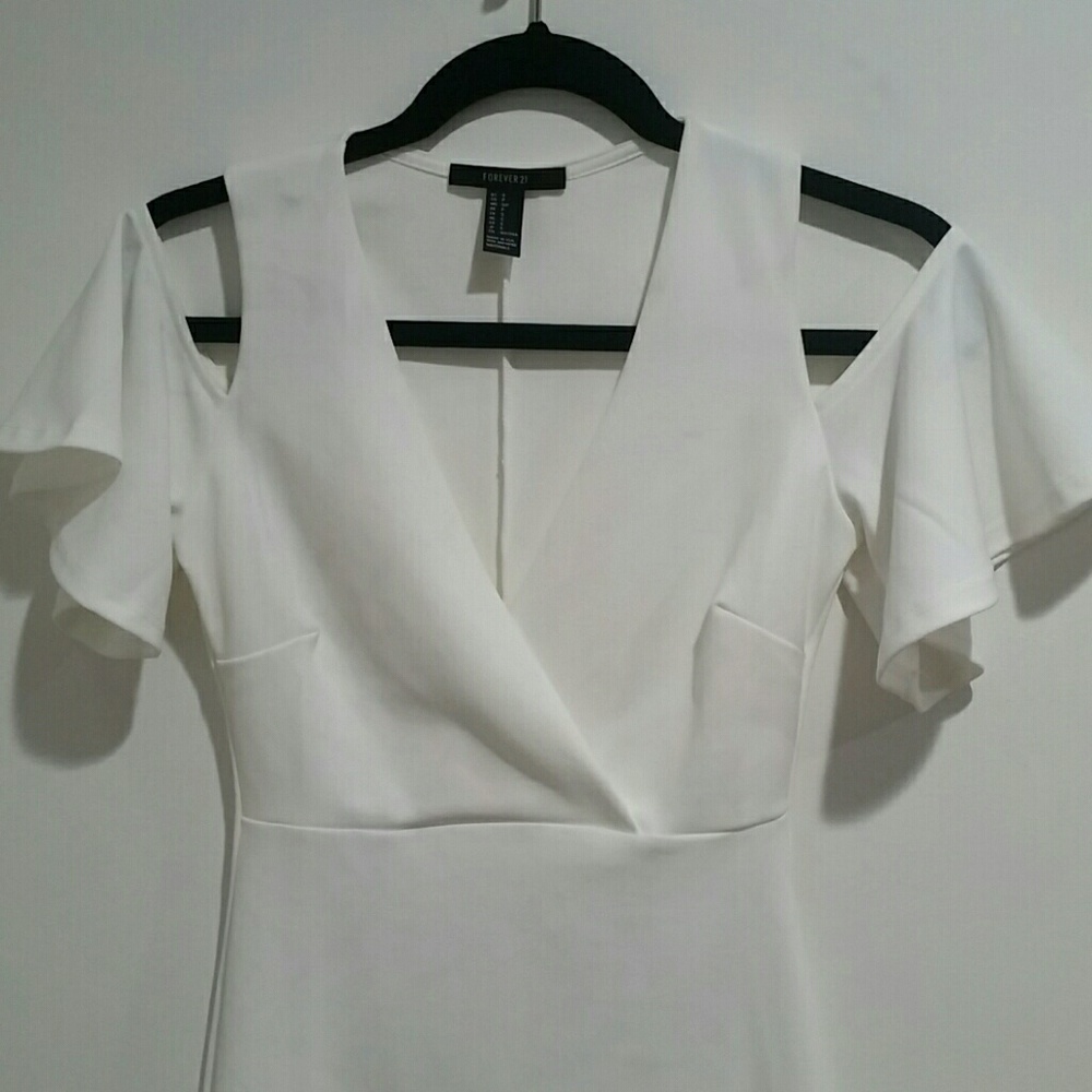 White Cold Shoulder Dress